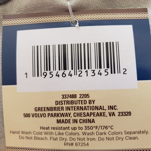 Home Collection Cream 7 x 13 100% Cotton Oven Mitt with Monogram T - Picture 5 of 5